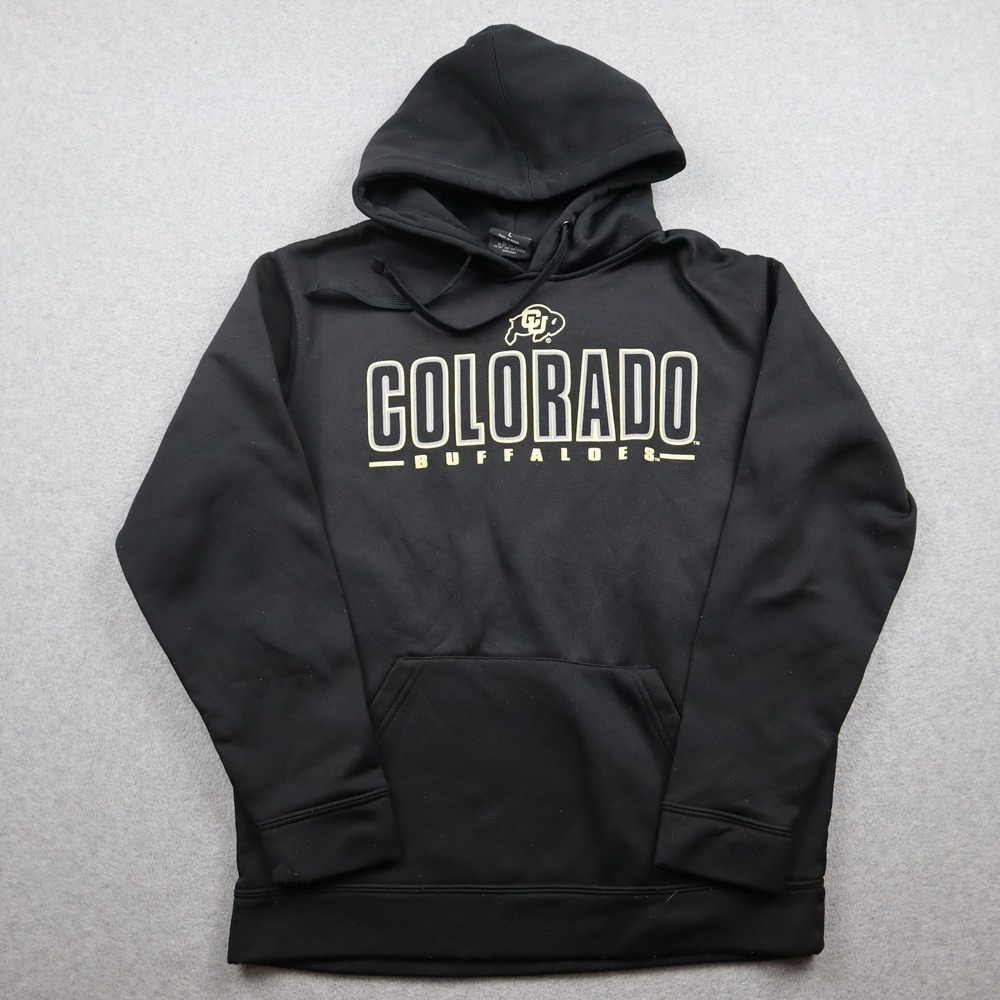 Colorado Buffaloes Colosseum Hoodie Mens L Black NCAA Pullover Performance Logo